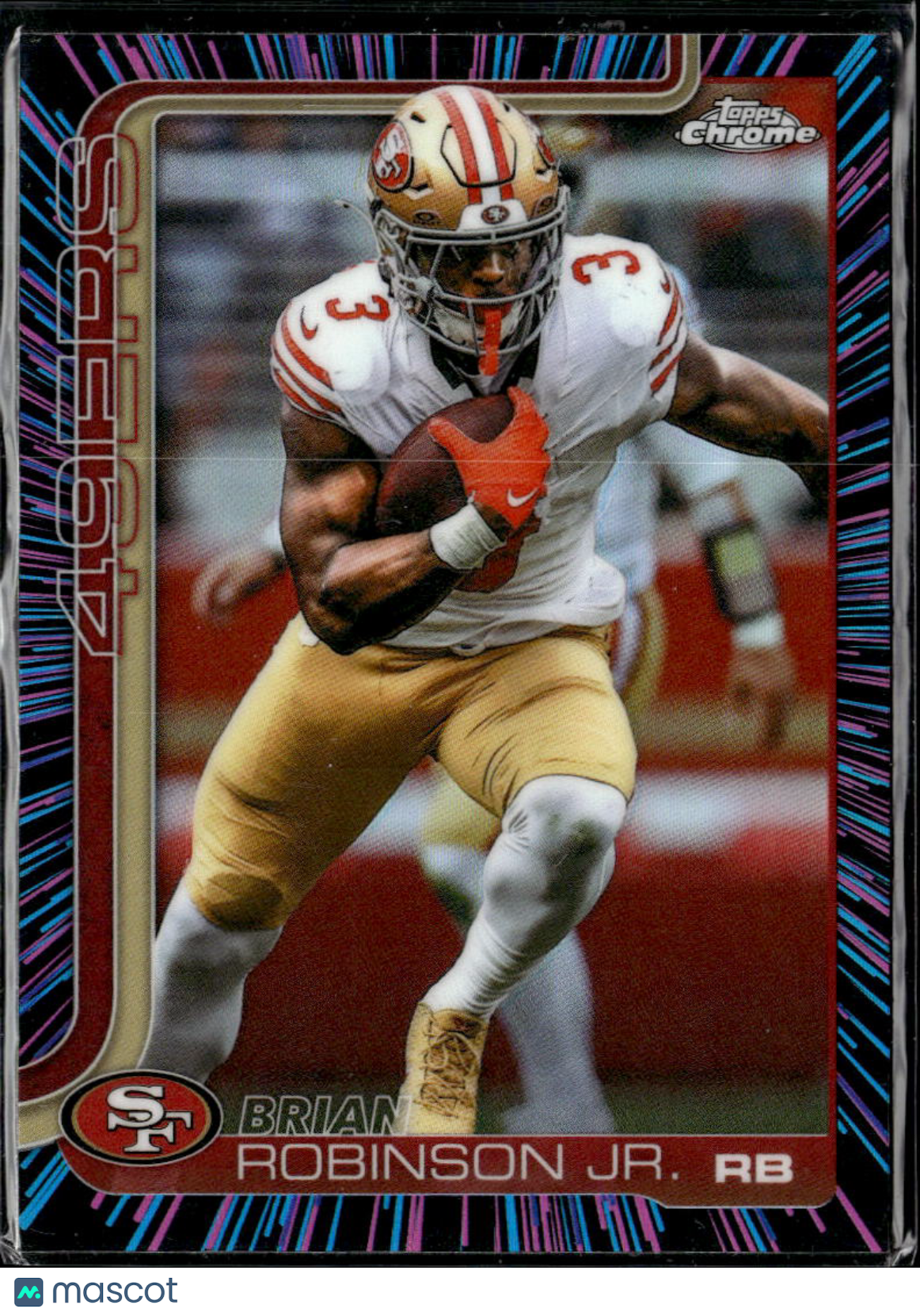 Brian Robinson Jr. 2025 Topps Chrome Neon Pulse Refractor San Francisco 49ers
