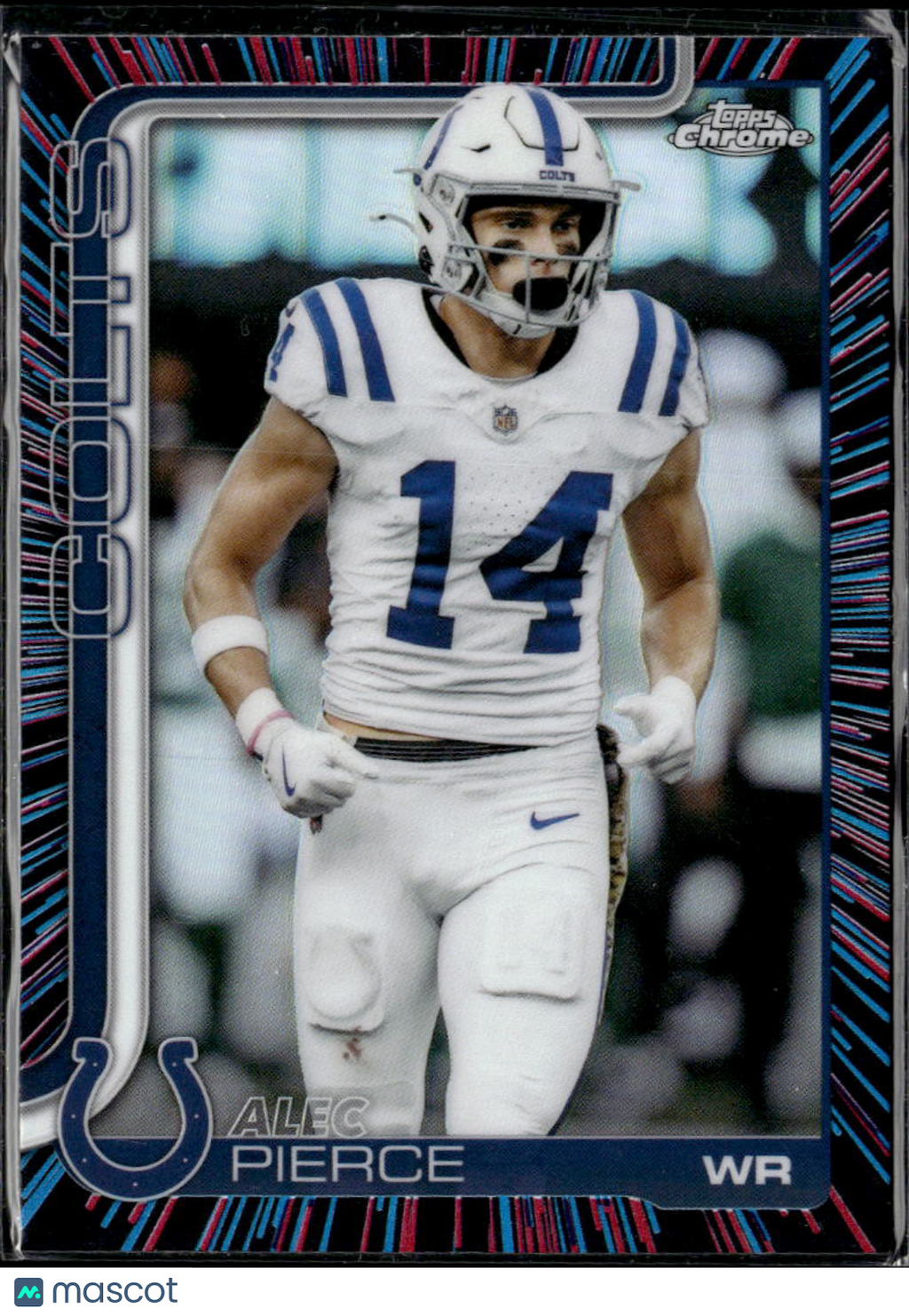 Alec Pierce 2025 Topps Chrome Neon Pulse Refractor Indianapolis Colts
