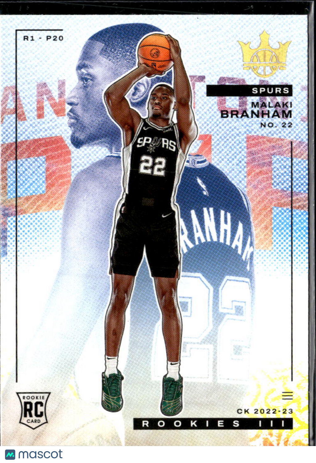 Malaki Branham 2022-23 Court Kings RC Rookies Level III San Antonio Spurs