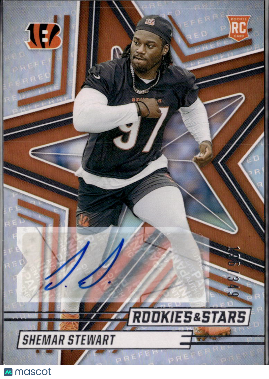 Shemar Stewart 2025 Rookies & Stars Auto Autograph RC /349 Cincinnati Bengals
