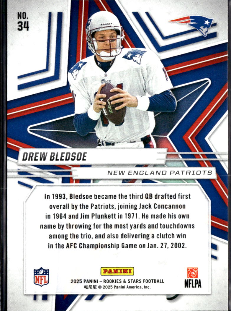 Drew Bledsoe 2025 Rookies & Stars Red 89/100 New England Patriots