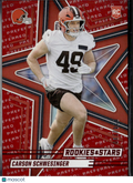 Carson Schwesinger 2025 Rookies & Stars RC Red Preferred 24/100 Cleveland Browns