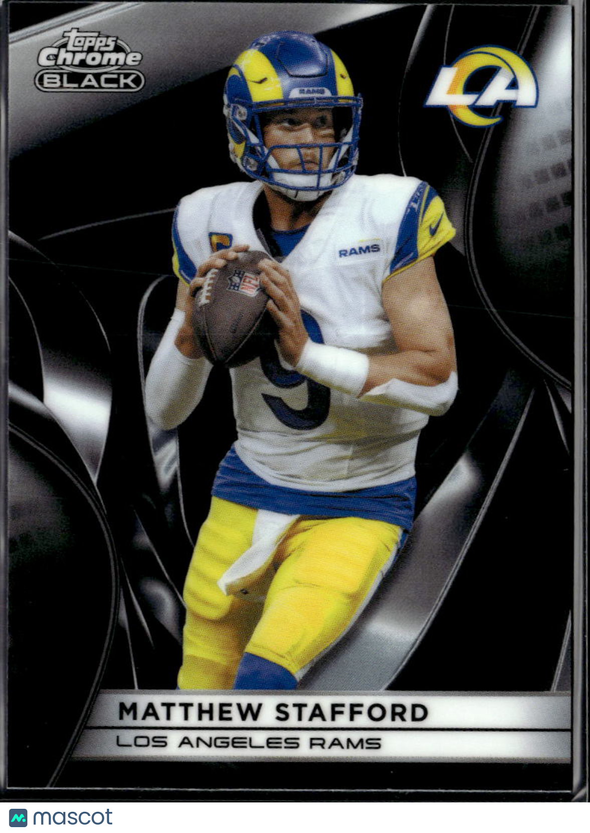 Matthew Stafford 2025 Topps Chrome Black #61 Los Angeles Rams