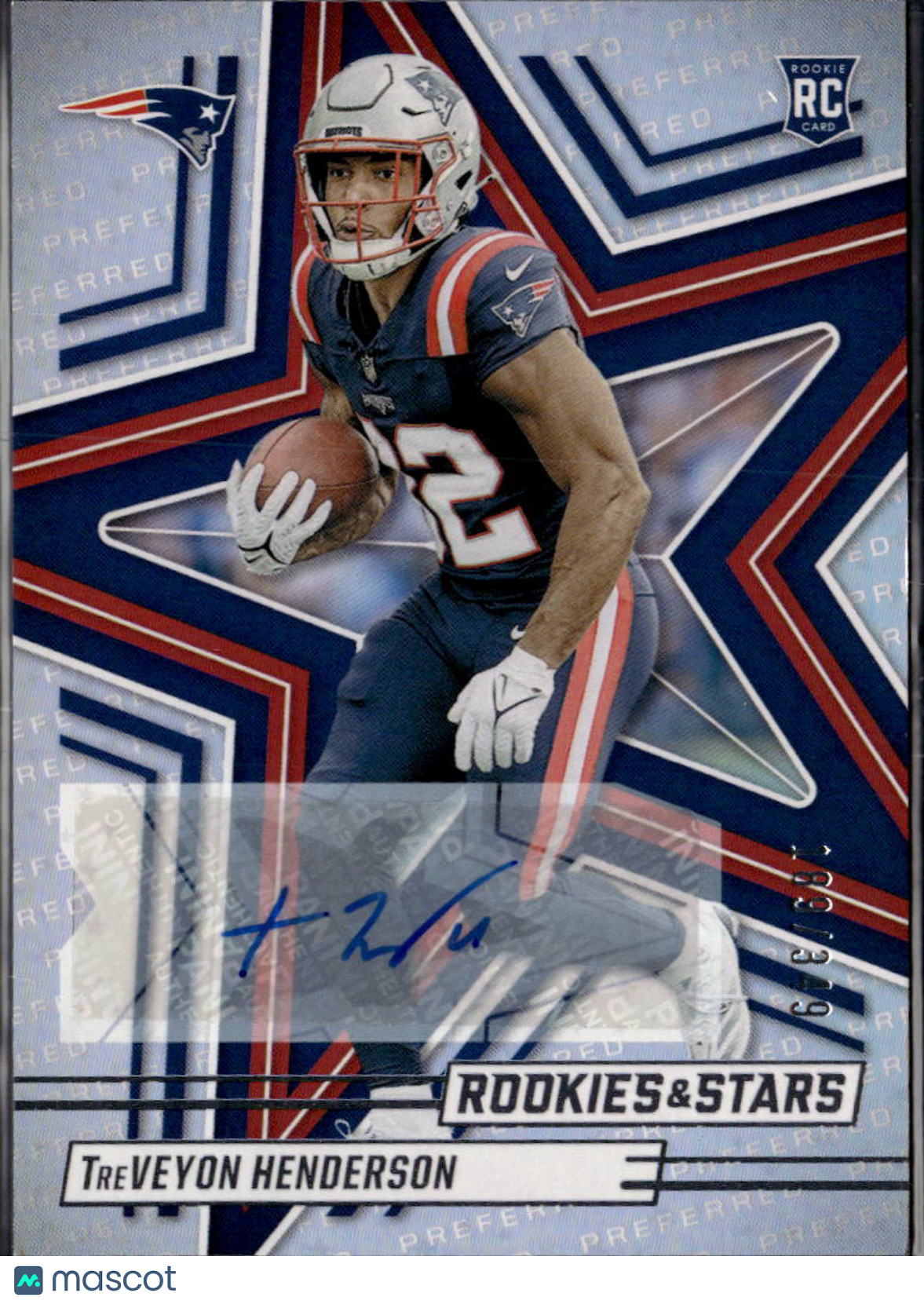 Tre'Veyon Henderson 2025 Rookies & Stars Auto Autograph RC 189/349 Patriots