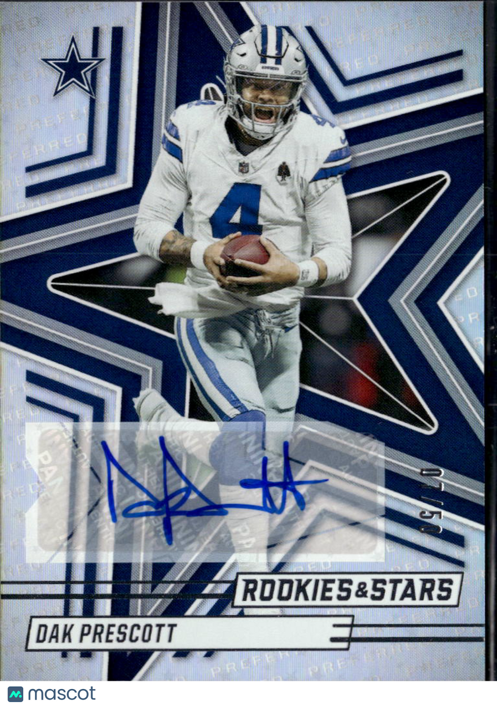 Dak Prescott 2025 Rookies & Stars Auto Autograph 7/50 Dallas Cowboys
