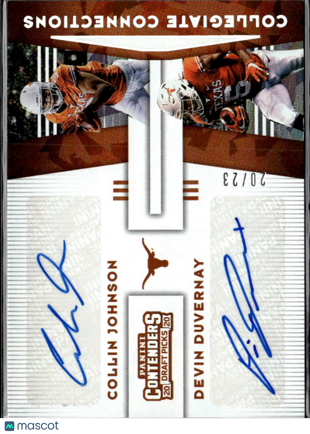 Collin Johnson Devin Duvernay 2020 Contenders Auto Autograph /23 Texas Longhorns