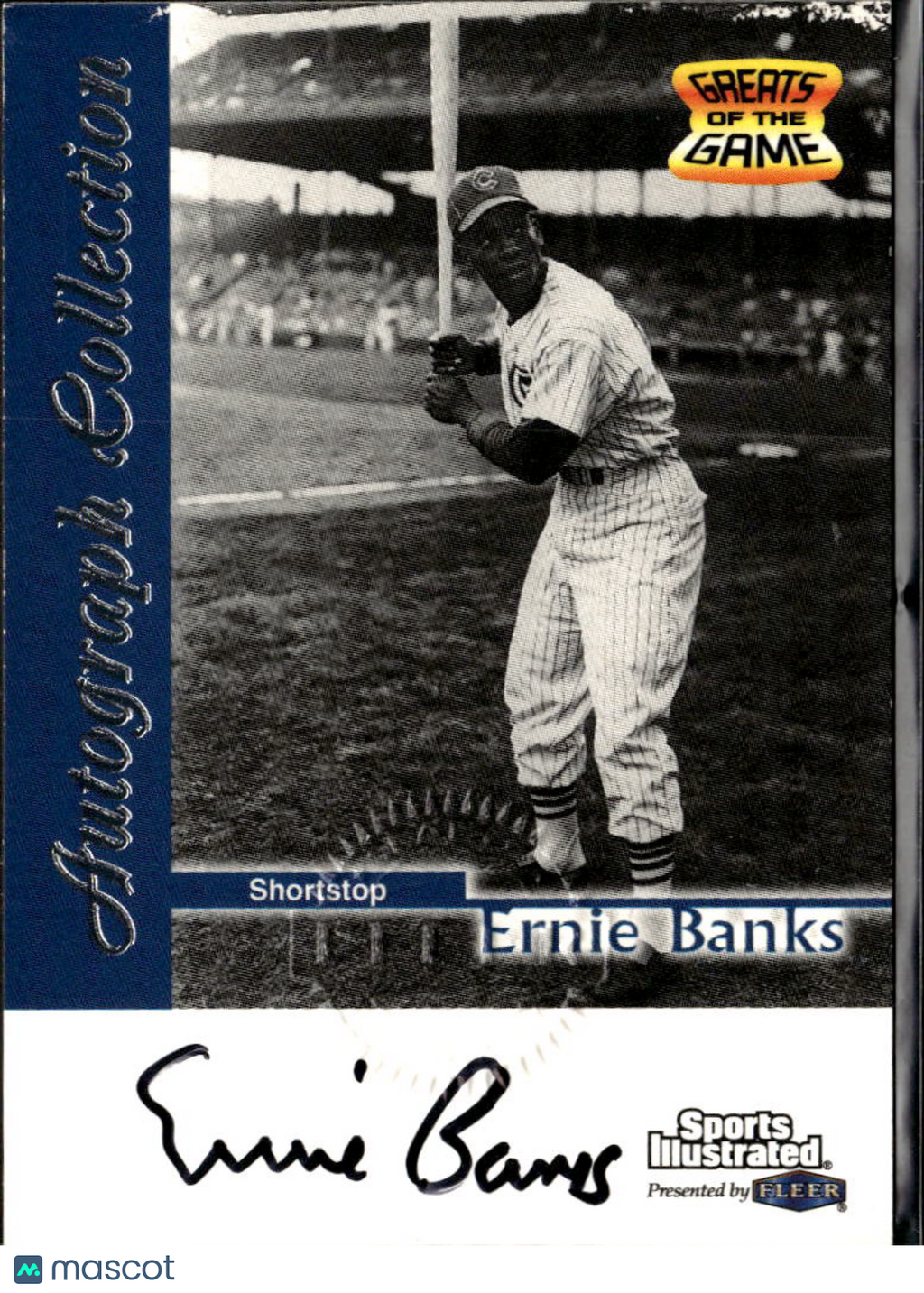 Ernie Banks 1999 Fleer Greats of the Game Auto Autograph Chicago Cubs