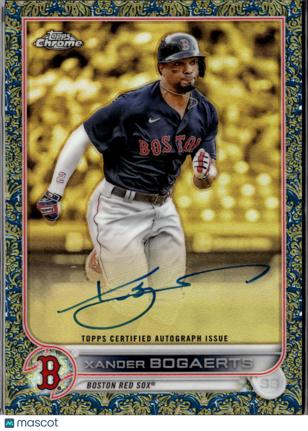 Xander Bogaerts 2022 Topps Chrome Gilded Auto Autograph 15/50 Boston Red Sox
