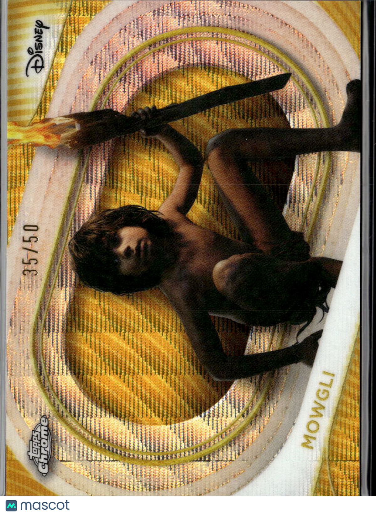 Mowgli 2025 Topps Chrome Disney Gold Wave Refractor 35/50 #104