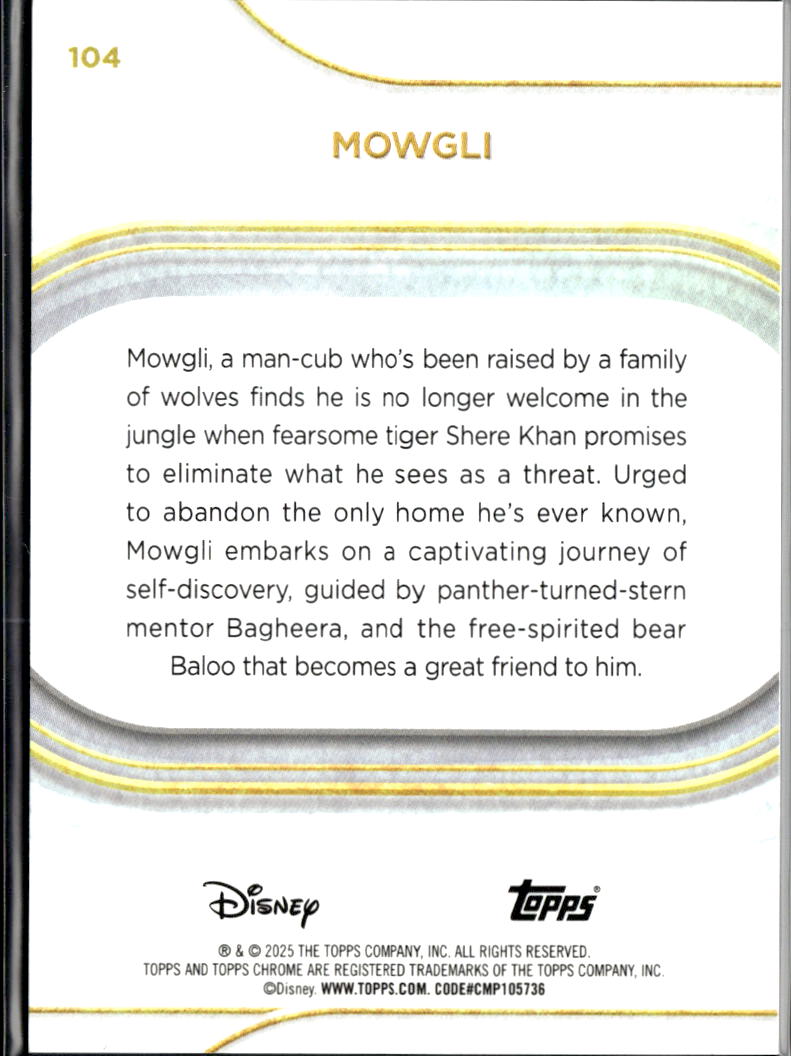 Mowgli 2025 Topps Chrome Disney Gold Wave Refractor 35/50 #104