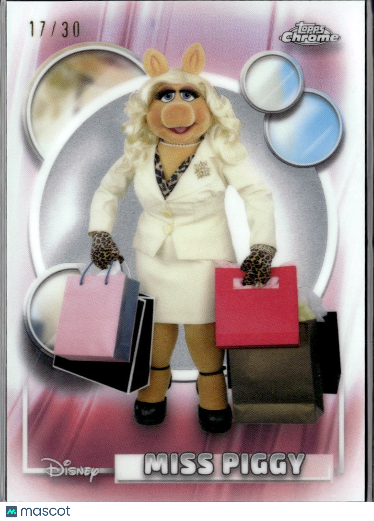 Miss Piggy 2026 Topps Chrome Disney White Refractor 17/30 #61