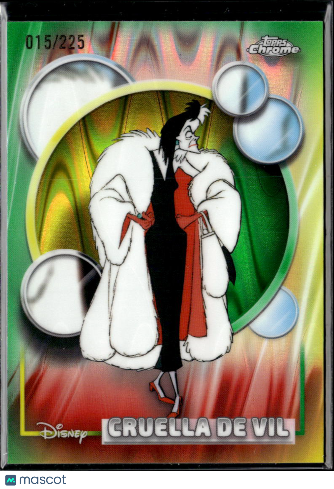 Cruella De Vil 2026 Topps Chrome Disney Green Refractor 15/225 #65