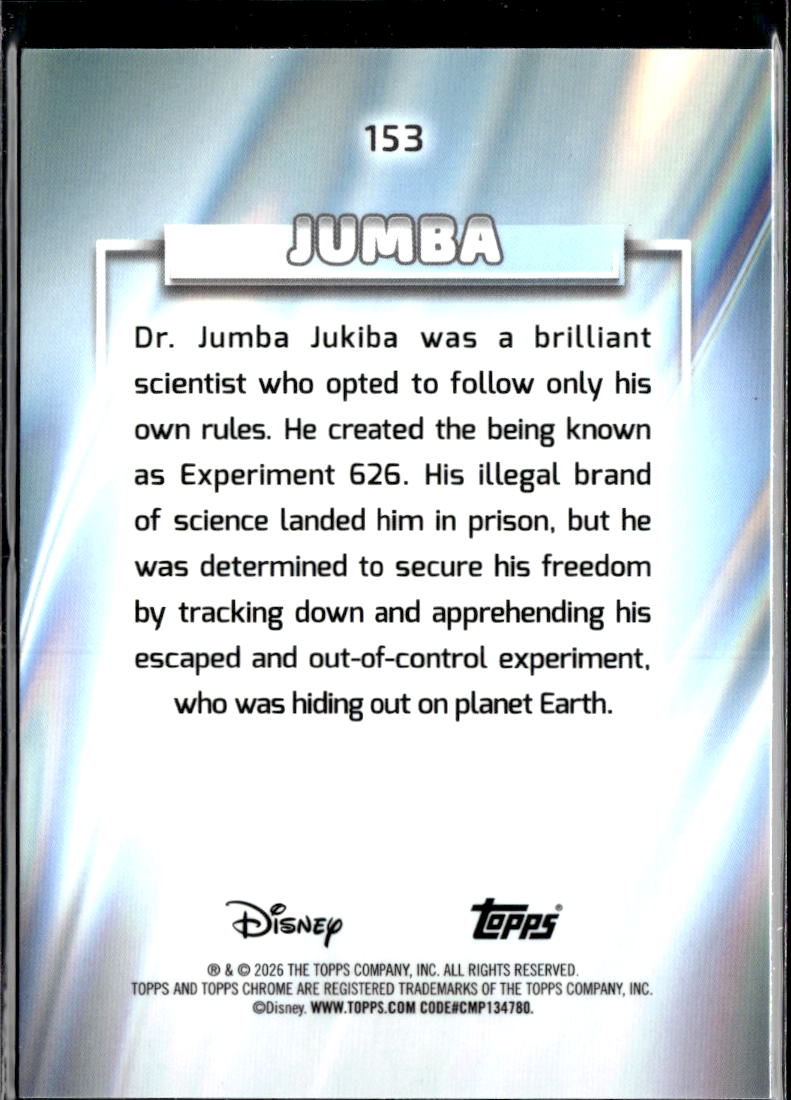 Jumba 2026 Topps Chrome Disney Green Refractor 67/99 #153
