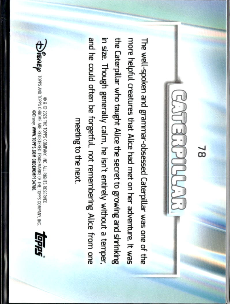 Caterpillar 2026 Topps Chrome Disney Black Refractor 9/10 #78