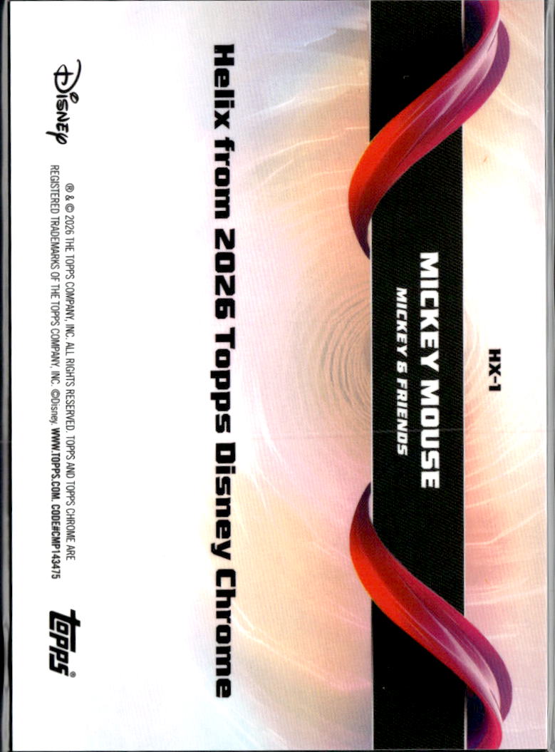Mickey Mouse 2026 Topps Disney Chrome Helix CASE HIT SSP #HX-1