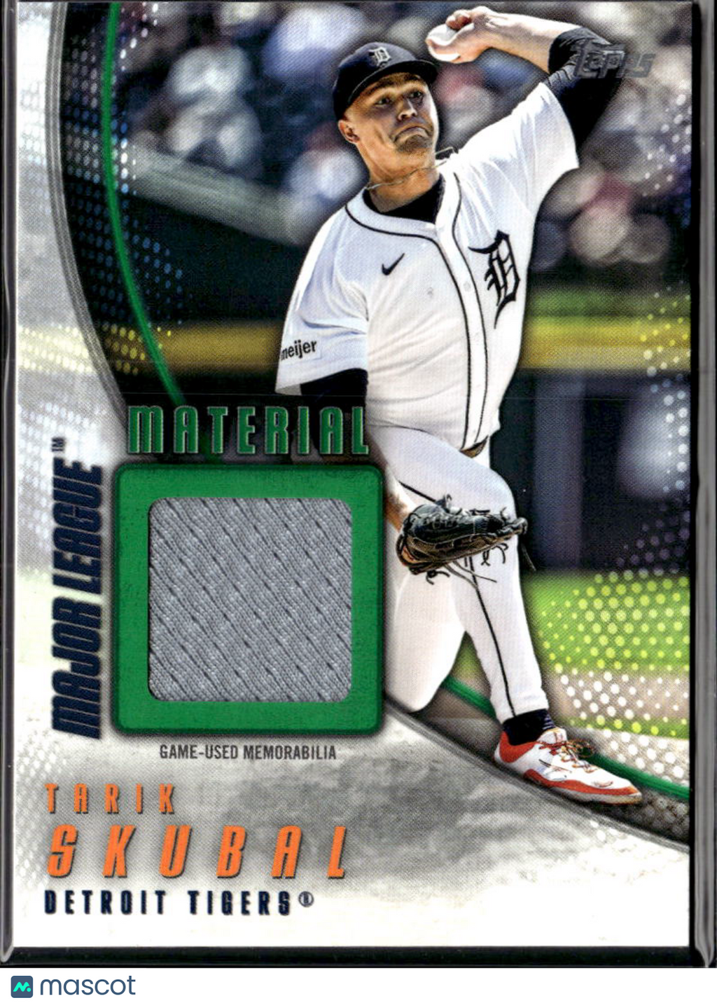 Tarik Skubal 2025 Topps Game Worn Jersey Patch 89/99 Detroit Tigers