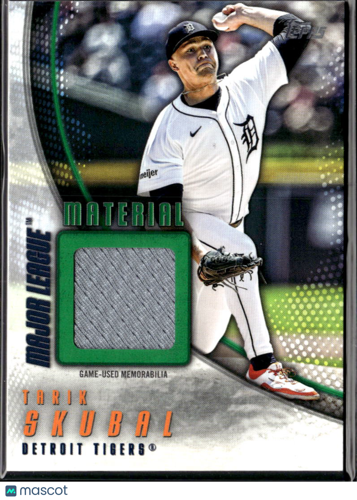 Tarik Skubal 2025 Topps Game Worn Jersey Patch 89/99 Detroit Tigers