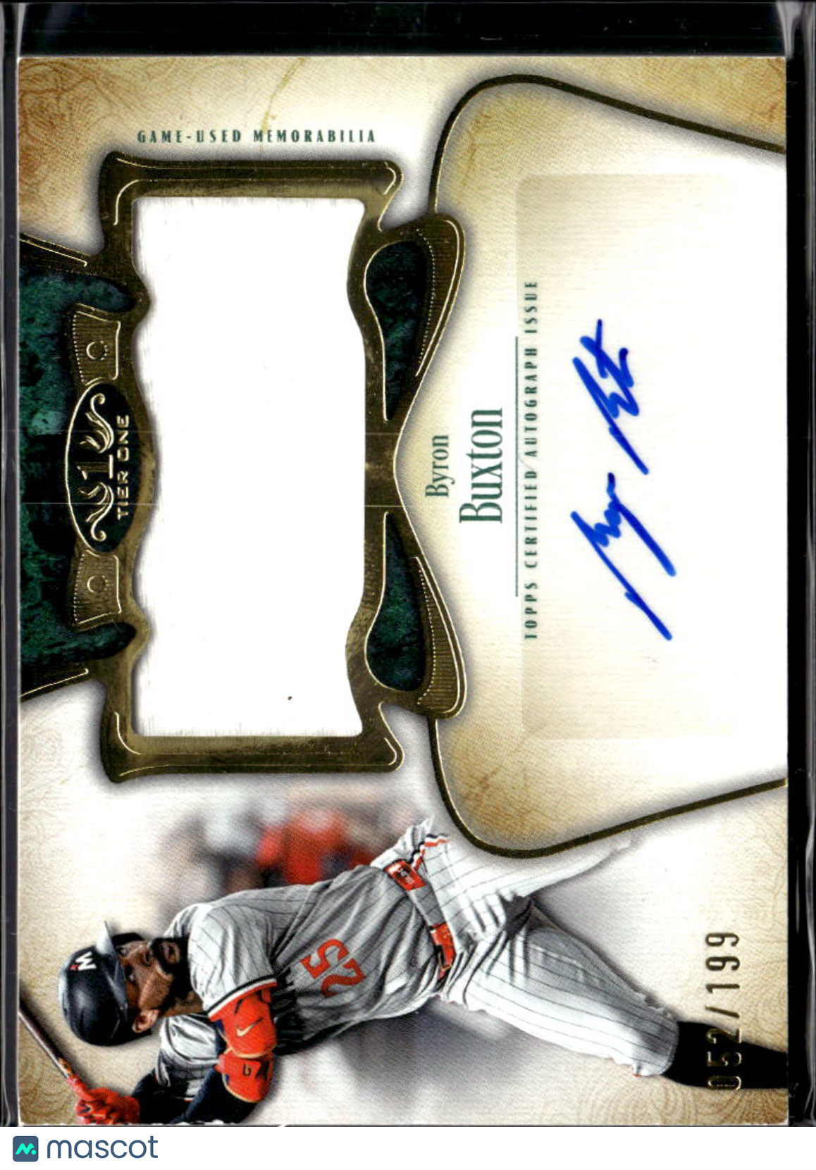 Byron Buxton 2026 Topps Tier One Auto Autograph Patch 52/199 Minnesota Twins