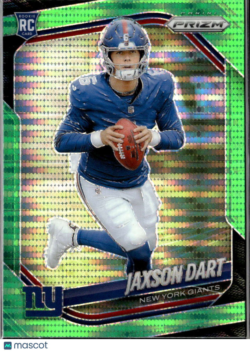 Jaxson Dart 2025 Panini Prizm RC Green Pulsar Rookie #332 New York Giants
