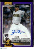 Bradgley Rodriguez 2026 Topps Chrome Auto Autograph RC 30/75 San Diego Padres