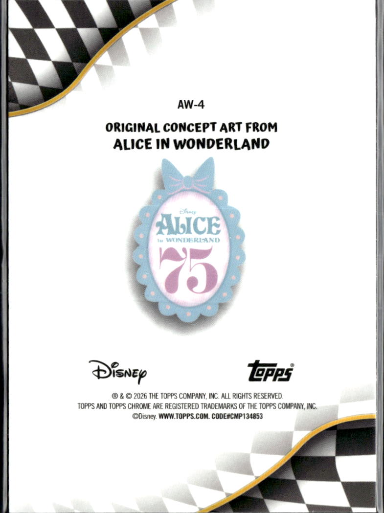 2026 Topps Chrome Disney Alice in Wonderland 75th Anniversary #AW-4