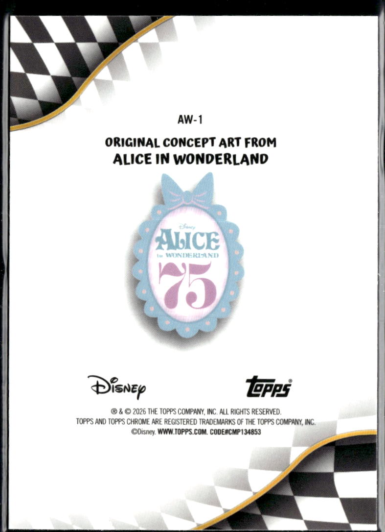 2026 Topps Chrome Disney Alice in Wonderland 75th Anniversary #AW-1