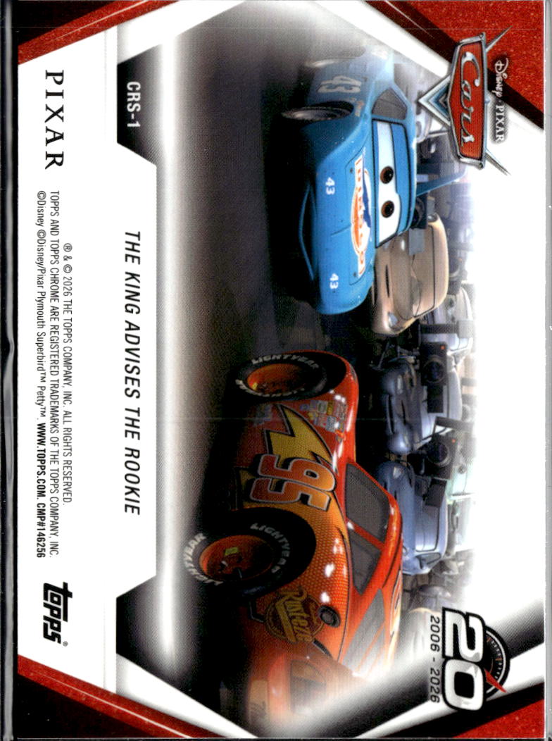 The King 2026 Topps Chrome Disney Pixar Cars 20th Anniversary #CRS-1