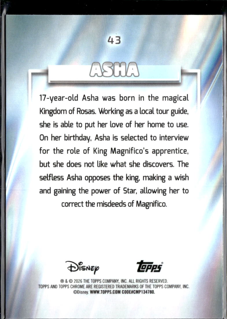 Asha 2026 Topps Chrome Disney Prism Refractor #43