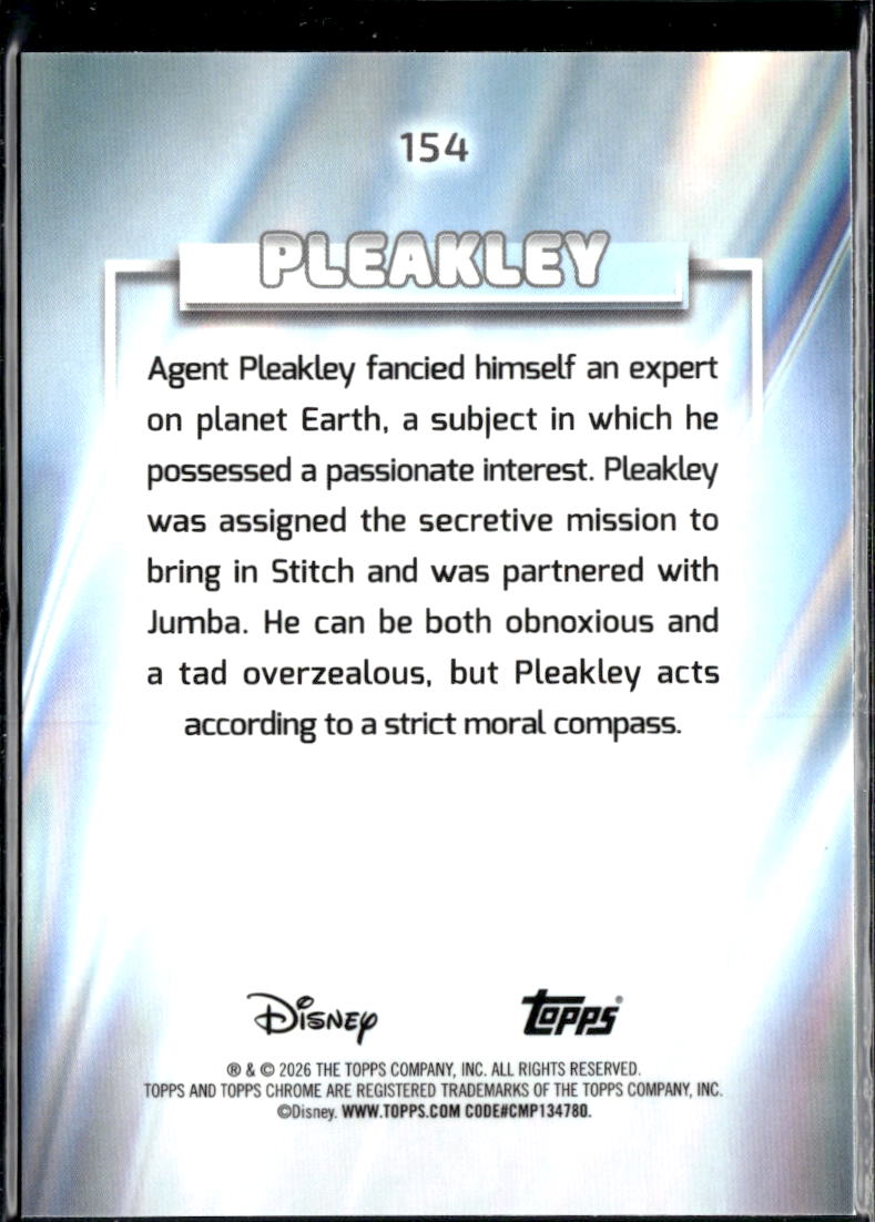 Pleakley 2026 Topps Chrome Disney Prism Refractor #154