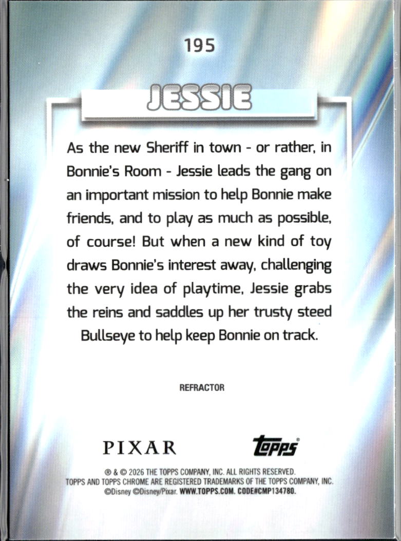 Jessie 2026 Topps Chrome Disney Refractor #195