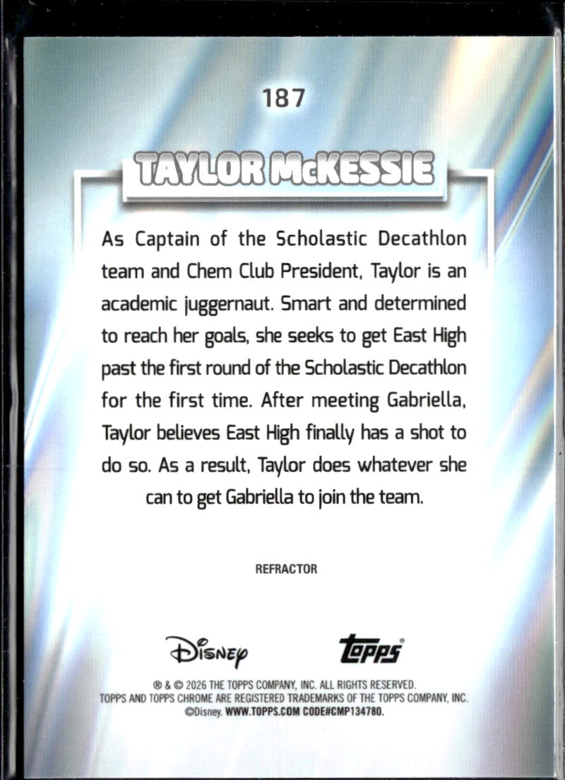 Taylor Mckessie 2026 Topps Chrome Disney Refractor #187