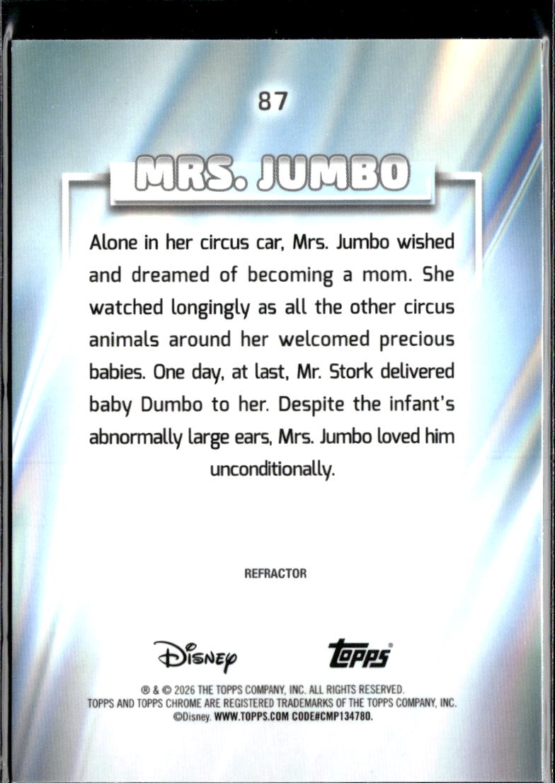 Mrs. Jumbo 2026 Topps Chrome Disney Refractor #87