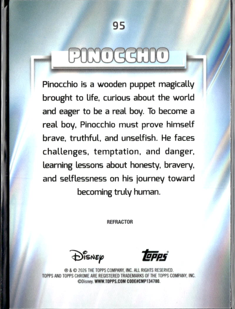 Pinocchio 2026 Topps Chrome Disney Refractor #95
