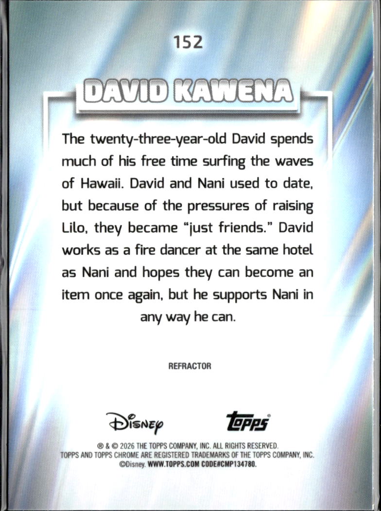 David Kawena 2026 Topps Chrome Disney Refractor #152