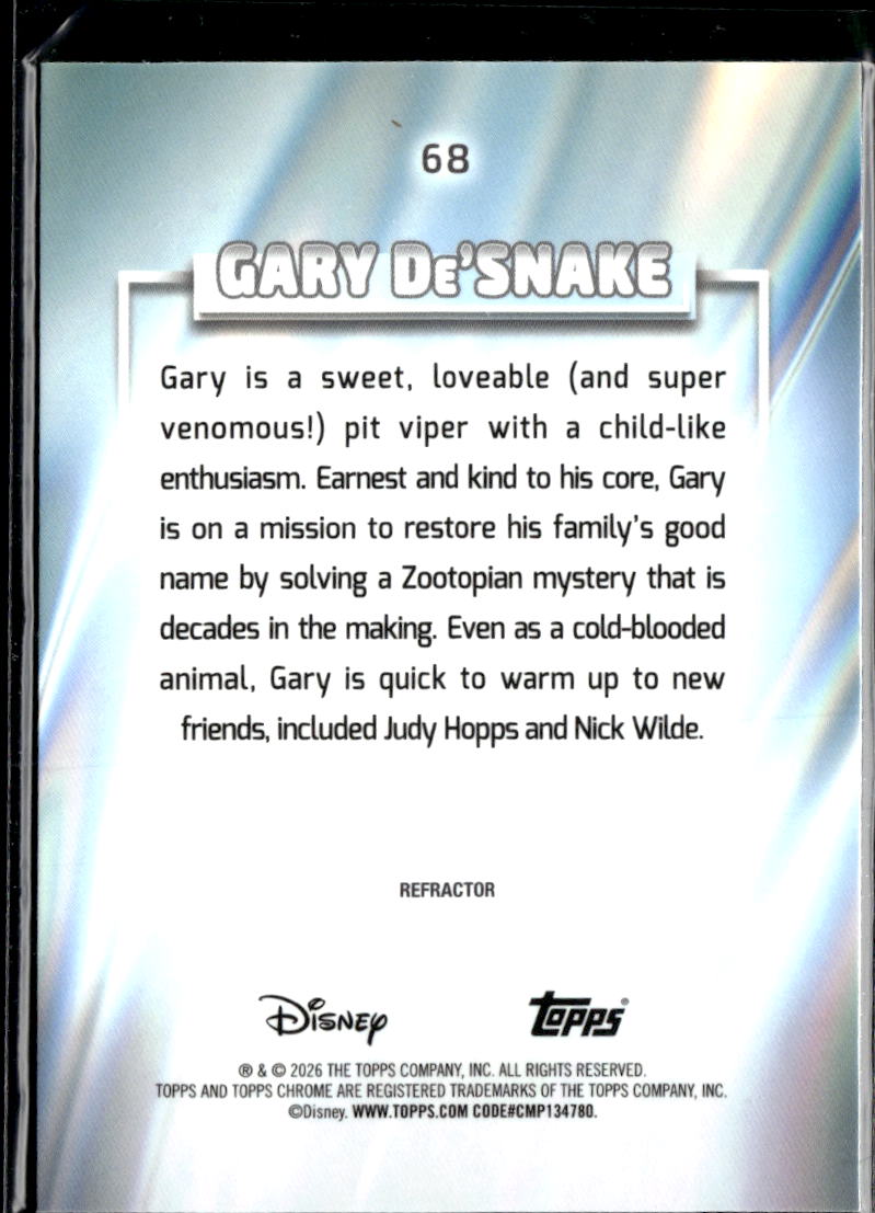 Gary De'Snake 2026 Topps Chrome Disney Debut Refractor #68