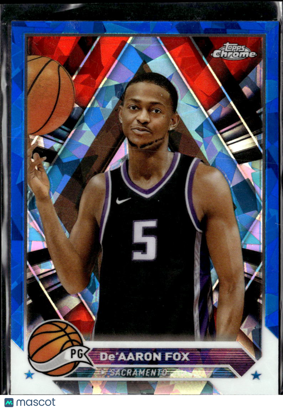 De'Aaron Fox 2024 Topps Chrome Blue Sapphire Refractor Sacramento Kings