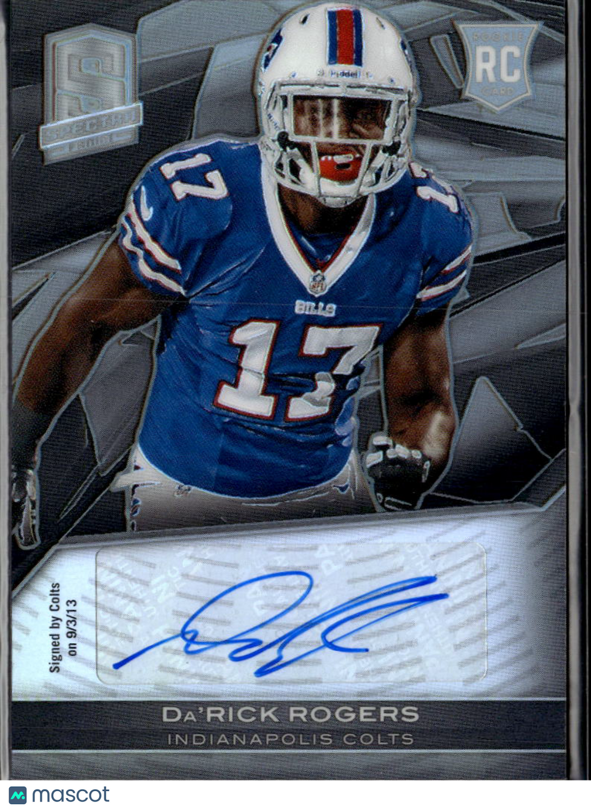 Da'Rick Rogers 2014 Spectra Auto Autograph RC /299 Indianapolis Colts