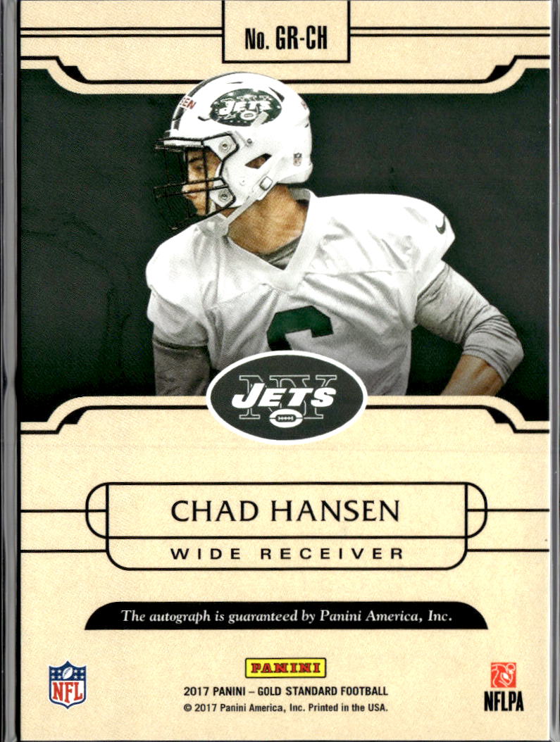 Chad Hansen 2017 Gold Standard Auto Autograph RC /149 New York Jets