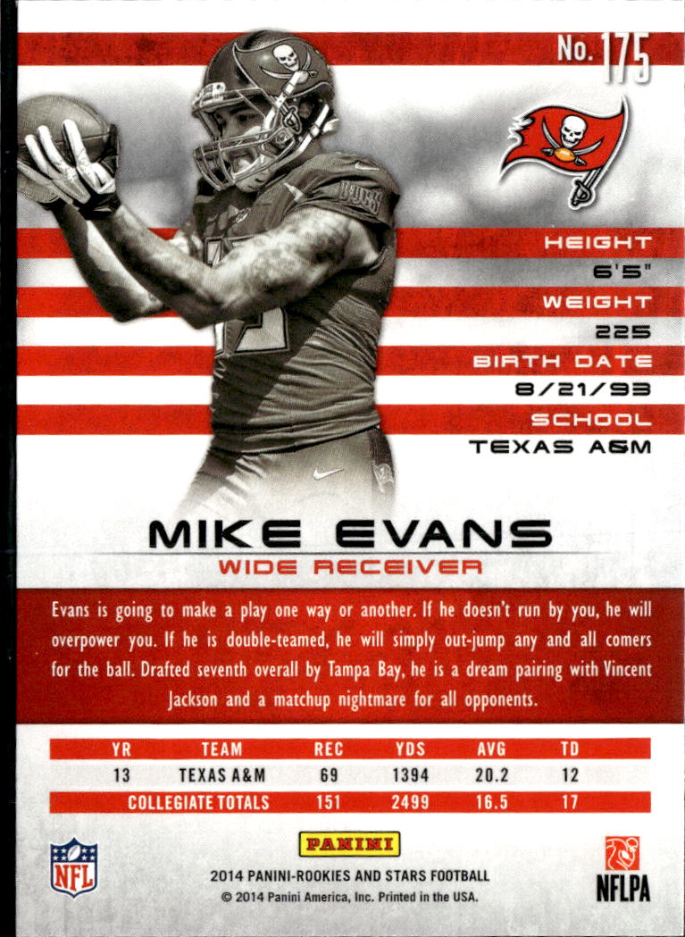 Mike Evans 2014 Panini Rookies & Stars RC Tampa Bay Buccaneers