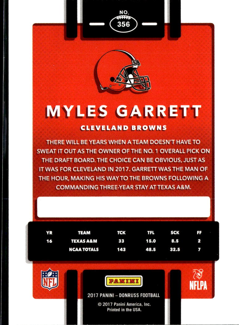 Myles Garrett 2017 Donruss Rookie RC Cleveland Browns