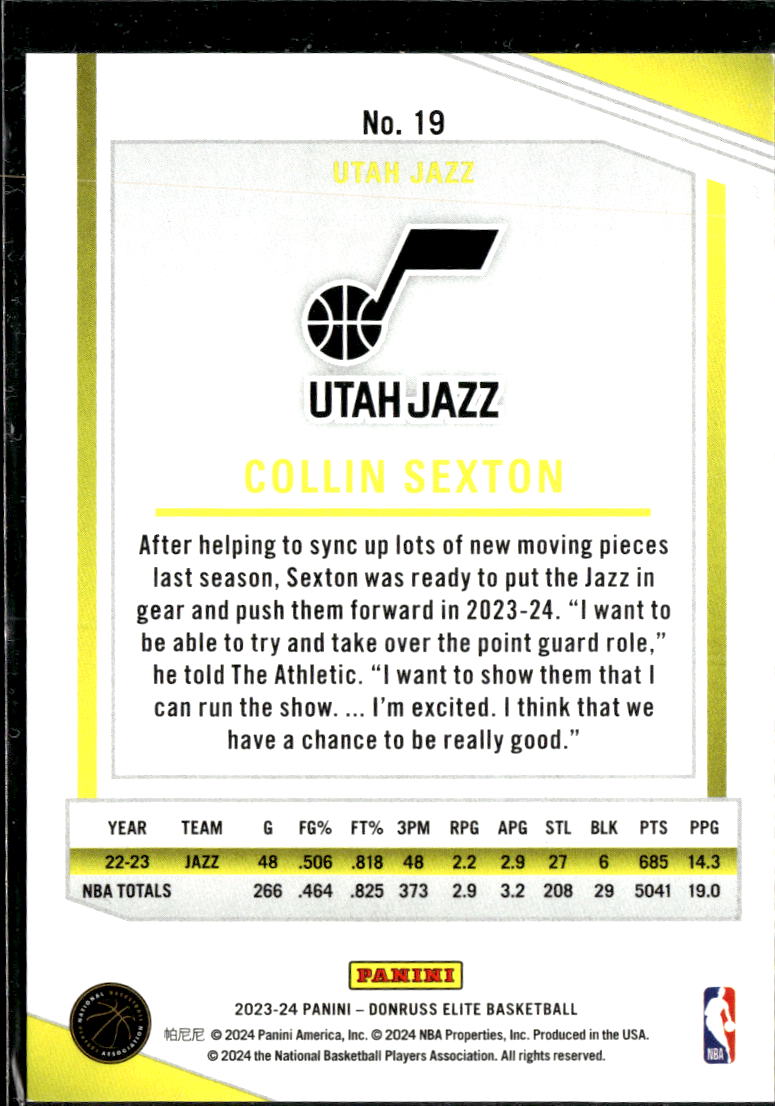 Collin Sexton 2024 Elite Red Plaid 12/88 Utah Jazz
