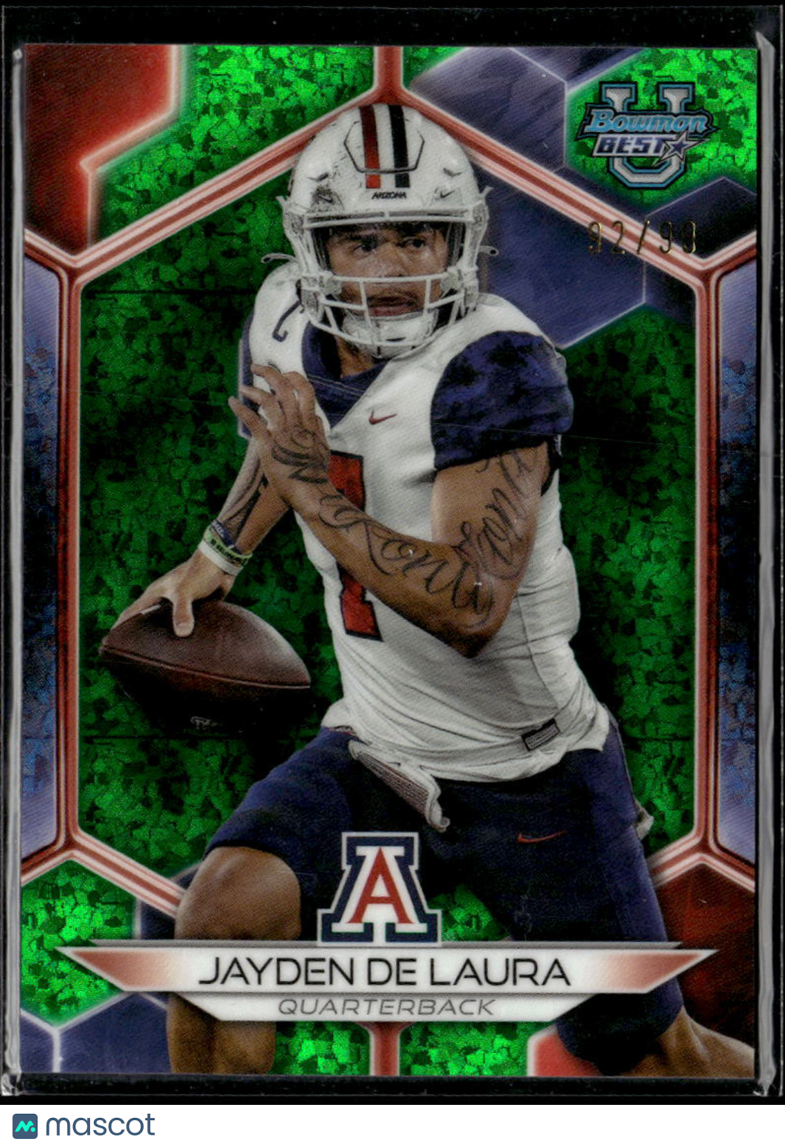 Jayden de Laura 2023 Bowman's Best Green Refractor /99 Arizona Wildcats