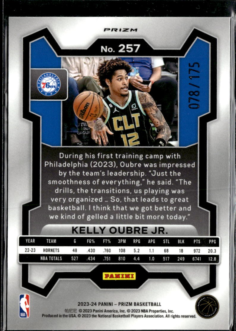 Kelly Oubre Jr. 2023 Prizm White Prizm 78/175 Philadelphia 76ers