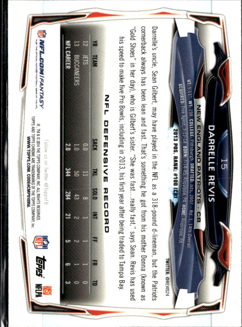 Darrelle Revis 2007 Topps Chrome Green Refractor New England Patriots