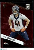 Drew Sanders 2023 Elite Red Rookie RC /149 Denver Broncos
