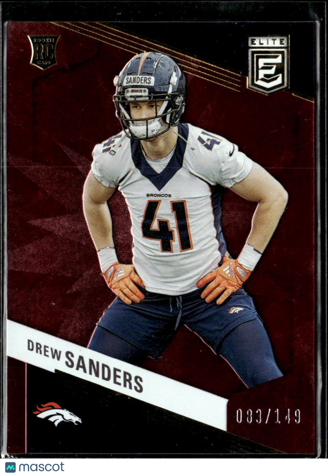 Drew Sanders 2023 Elite Red Rookie RC /149 Denver Broncos
