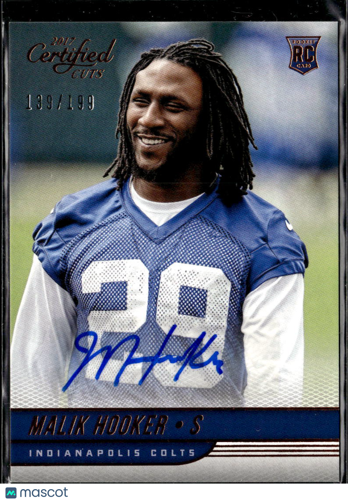 Malik Hooker 2017 Certified Cuts Auto Autograph RC /199 Indianapolis Colts