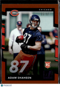Adam Shaheen 2017 Donruss Orange Jersey Number RC 30/87 Chicago Bears