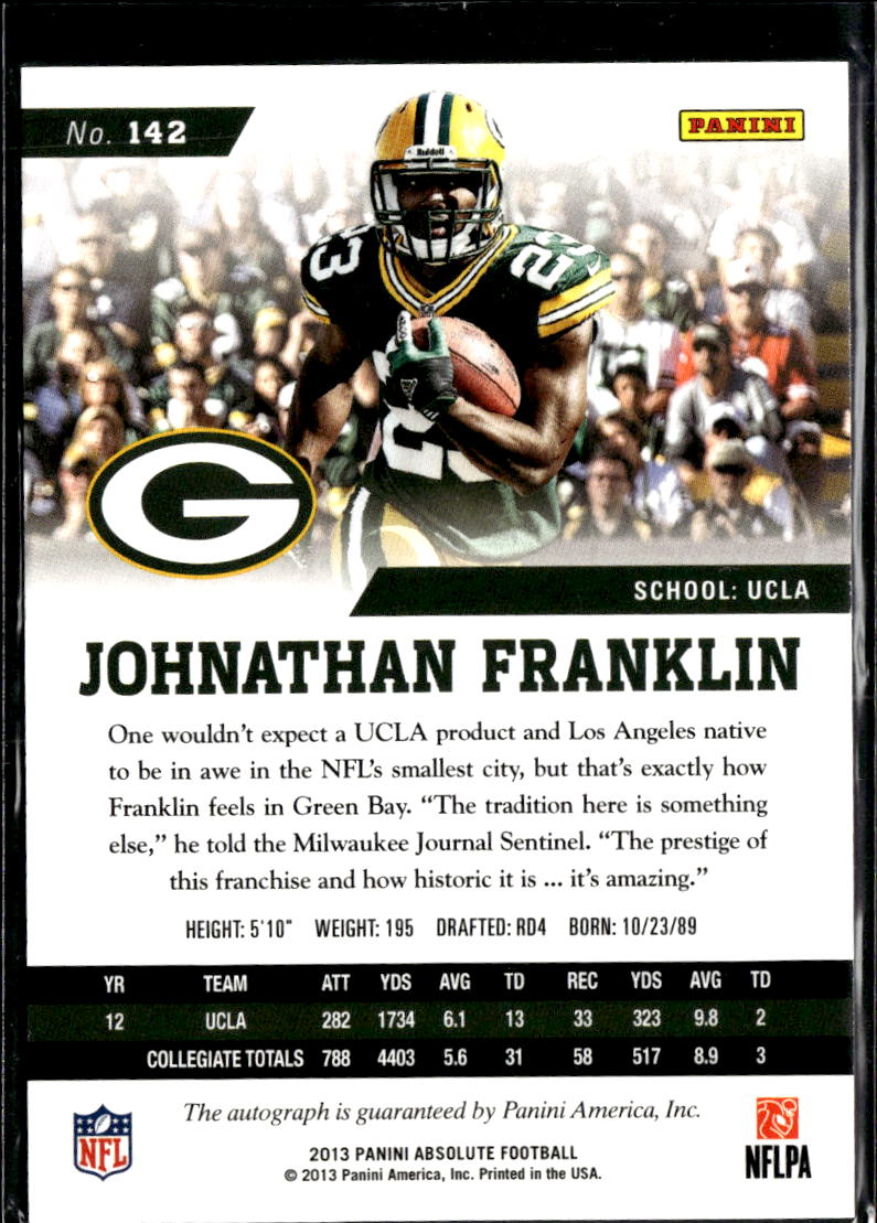 Johnathan Franklin 2013 Absolute Auto Autograph RC 41/99 Green Bay Packers