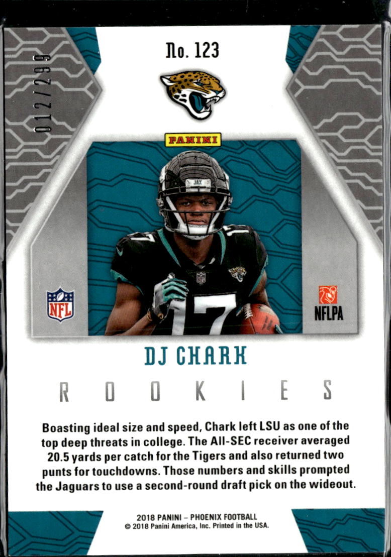DJ Chark 2018 Panini Phoenix Red RC /299 Jacksonville Jaguars